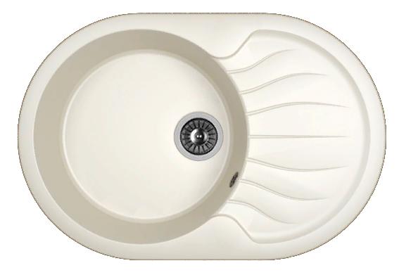 Мойка кухонная из литьевого мрамора Dr. Gans БЕРТА 760 25.040.C0760.401 76*51 см. белый