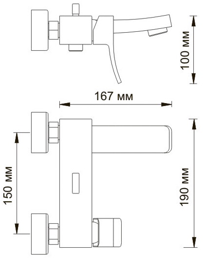 Смеситель WasserKRAFT EXTER 1601 для ванны и душа  Смеситель WasserKRAFT EXTER 1601 для ванны и душа