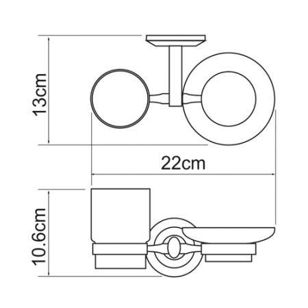 Стакан и мыльница навесной WasserKRAFT RHEIN K-6226  