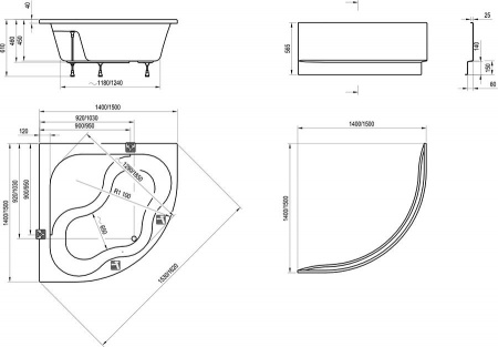 Ванна акриловая Ravak GENTIANA CG01000000  