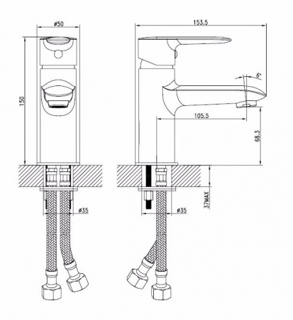 Смеситель IDDIS CUBA CUBSB00i01 для раковины 