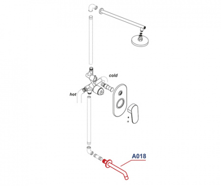 Излив встриваемый WasserKRAFT  A018  