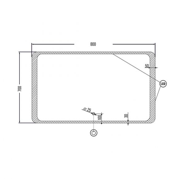Зеркало Mirsant BARCELONA  80 см. 