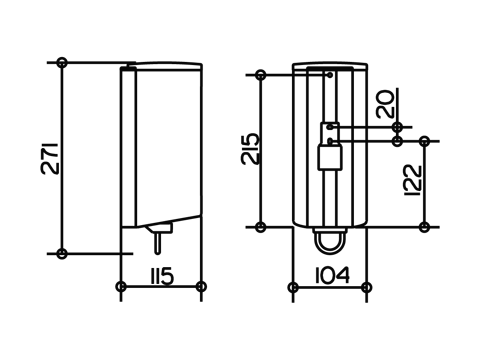 Дозатор жидкого мыла навесной Keuco PLAN 14954 010100  