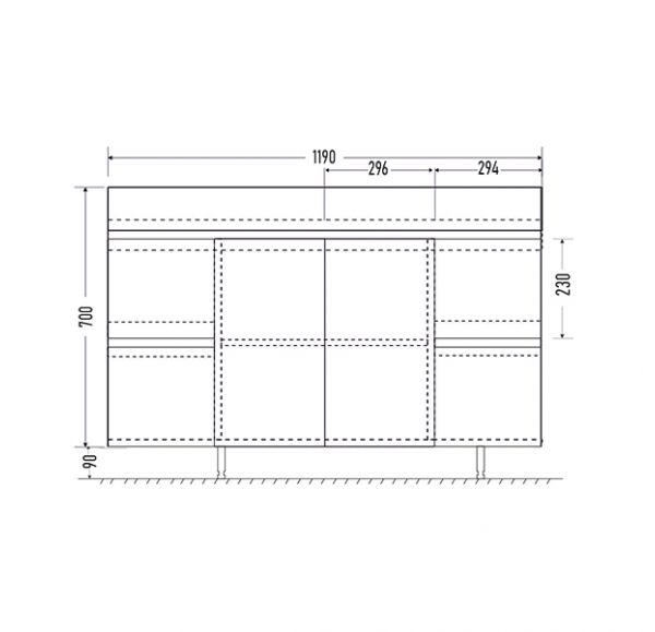 Тумба под раковину Mirsant NEXT HT120c10 120 см. 