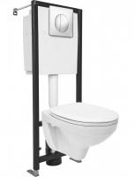 Унитаз навесной Cersanit DELFI S-SET-DEL/Black/TPL/Cg-w в комплекте с инсталляцией 