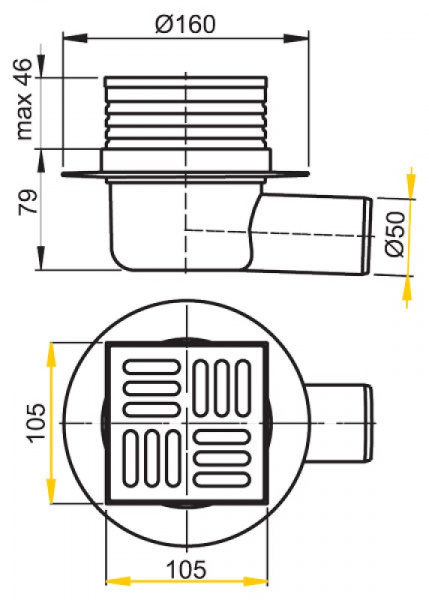 Трап сливной Alcaplast  APV31   Трап сливной Alcaplast  APV31
