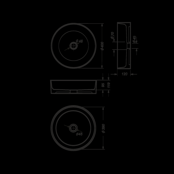Раковина Sanita luxe BEST SLIM BST40SLWB01S 40 