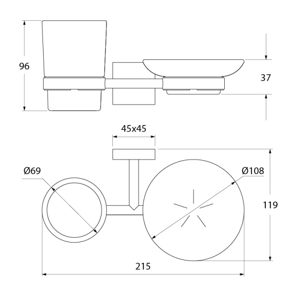 Стакан и мыльница навесной IDDIS EDIFICE EDIMBG0i57   Стакан и мыльница навесной IDDIS EDIFICE EDIMBG0i57