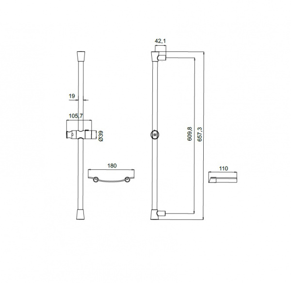 Штанга душевая IDDIS SICILY SIC6500i17   Штанга душевая IDDIS SICILY SIC6500i17