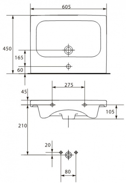 Раковина Cersanit COLOUR S-UM-COL60/1-w 60  Раковина Cersanit COLOUR S-UM-COL60/1-w 60