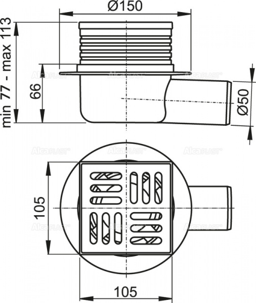 Трап сливной Alcaplast  APV26  