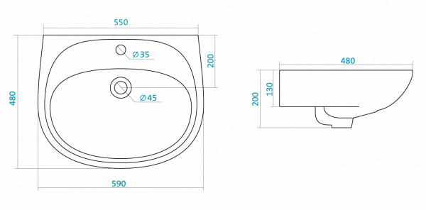 Раковина Santek АНИМО 1.WH11.0.508  