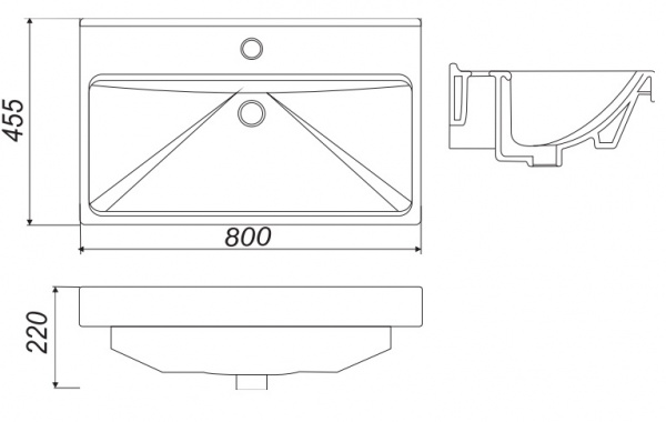 Раковина Sanita luxe FEST FST80SLWB01 80 