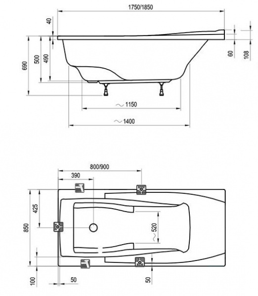 Ванна акриловая Ravak YOU C791000000  